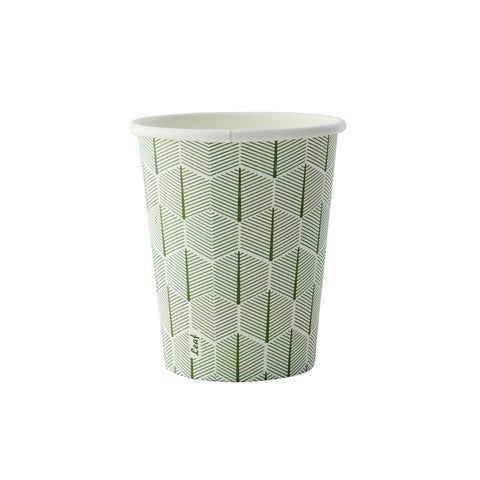 Packnwood Leaf design paper cup 8oz D:3.15in H:3.6in - iFoodservice Online