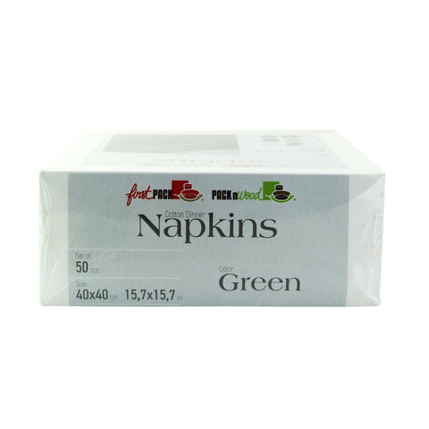 Packnwood Luxury Olive Green Cotton Table Napkin L:15.8in W:15.8in - iFoodservice Online