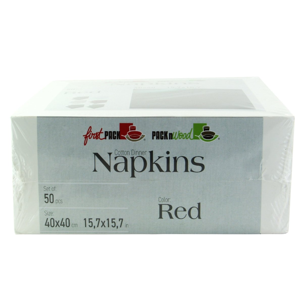 Packnwood Luxury Red Wine Cotton Table Napkin L:15.8in W:15.8in - iFoodservice Online