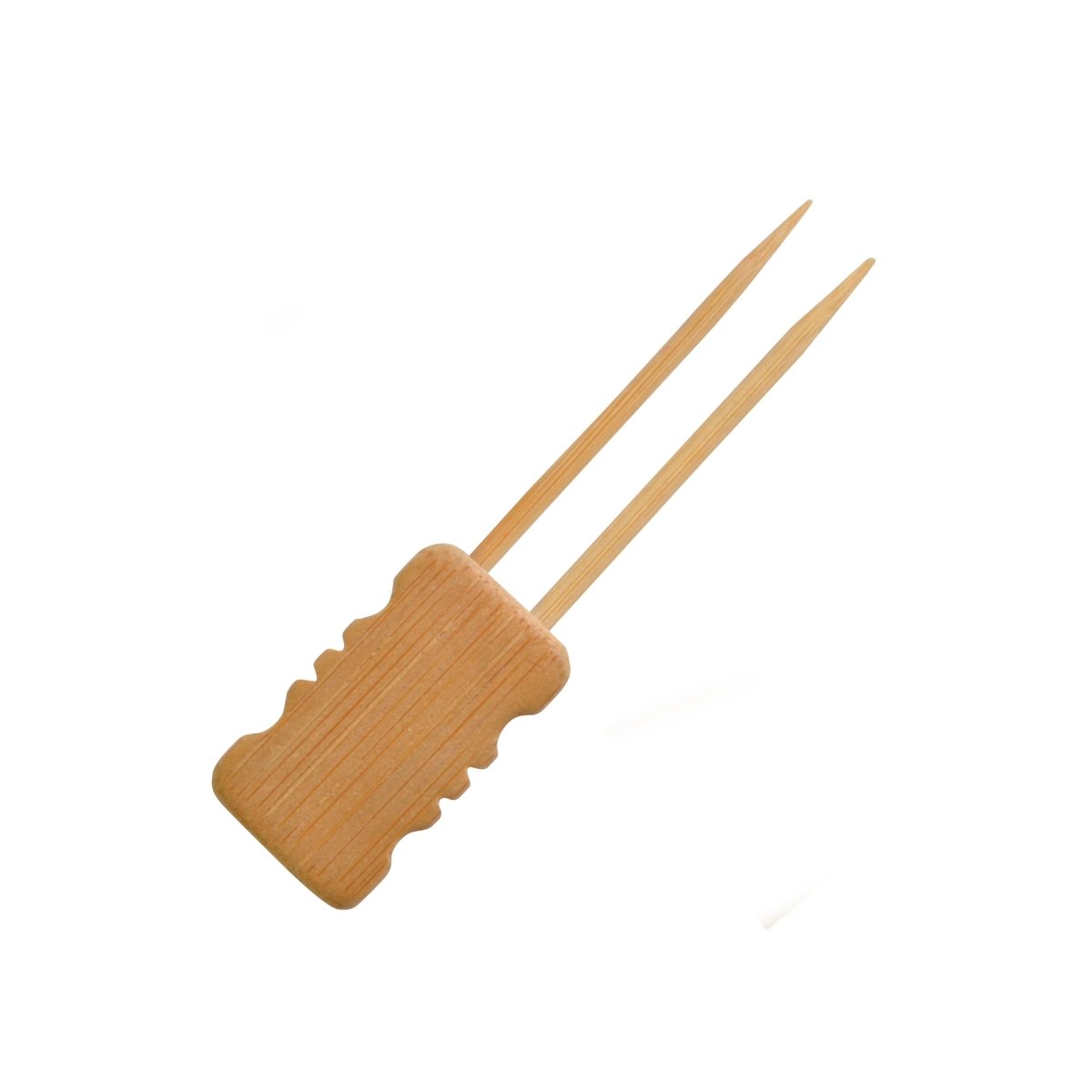 Packnwood MBOLA Double Prong Bamboo Skewer with Block End L:3.9in - iFoodservice Online