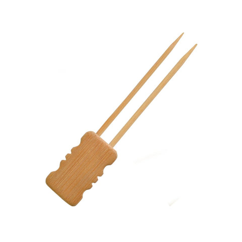 Packnwood MBOLA Double Prong Bamboo Skewer with Block End L:5.9in - iFoodservice Online