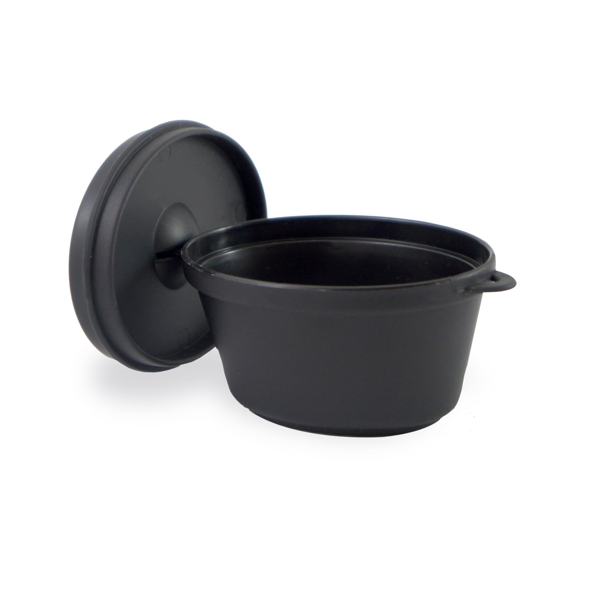 Packnwood Mini Black Casserole Dish with Lid 2.5oz L:2.75in W:2.1in H:1.5in - iFoodservice Online