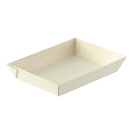 Packnwood Mini Rectangular "Samurai" Wooden Tray 2oz L:3.3in W:2.4in H:0.6in - iFoodservice Online