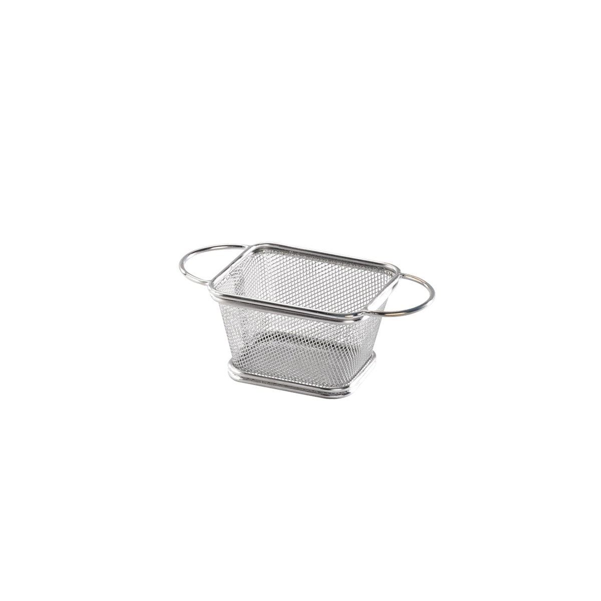 Packnwood Mini Reusable Rectangular Stainless Steel Fyer Basket 16oz L:6.4in W:3in H:2.9in - iFoodservice Online