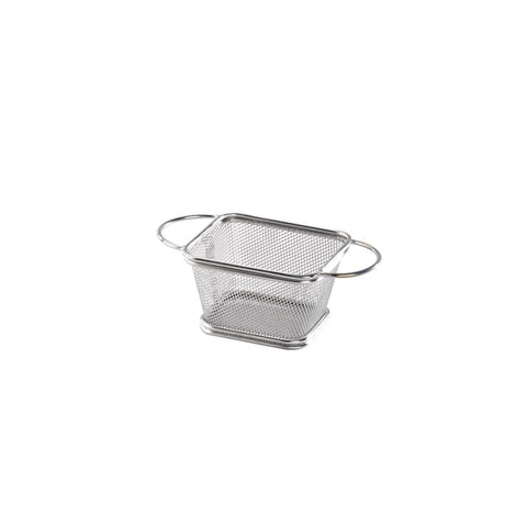 Packnwood Mini Reusable Rectangular Stainless Steel Fyer Basket 16oz L:6.4in W:3in H:2.9in - iFoodservice Online