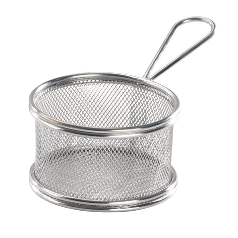 Packnwood Mini Reusable Round Stainless Steel Fyer Basket 10oz D:3.5in H:3.5in - iFoodservice Online
