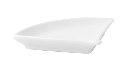 Packnwood Mini Reusable White Fan Shaped Dish 1oz L:3.9in W:3.1in H:0.6in - iFoodservice Online