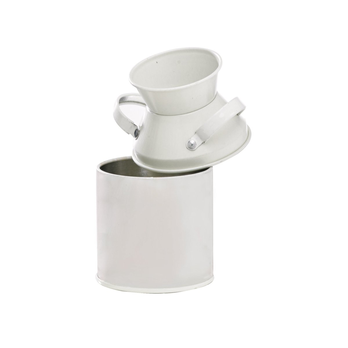Packnwood Mini Reusable White Metal Milk Can 4.5oz D:2in H:4in - iFoodservice Online