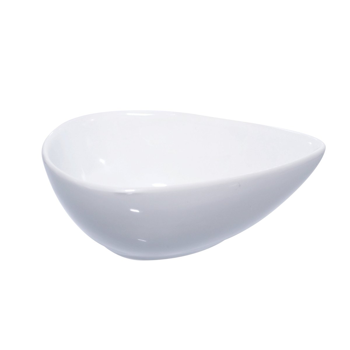 Packnwood Mini Reusable White Porcelain Oval Dish 2oz L:3.9in W:2.3in H:0.8in - iFoodservice Online