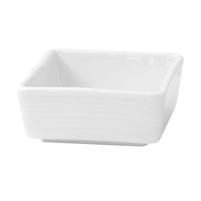 Packnwood Mini Reusable White Square Porcelain Sauce Dish 2oz L:2.8in W:2.8in H:1.2in - iFoodservice Online