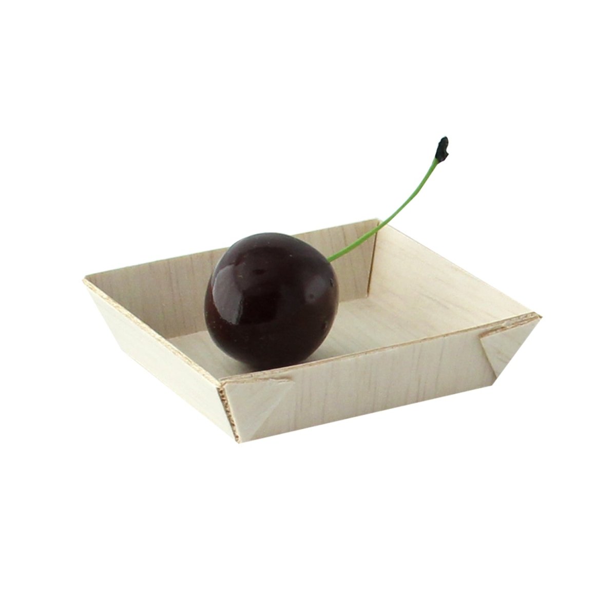 Packnwood Mini Square "Samurai" Wooden Tray 1.8oz L:2.4in W:2.4in H:0.55in - iFoodservice Online