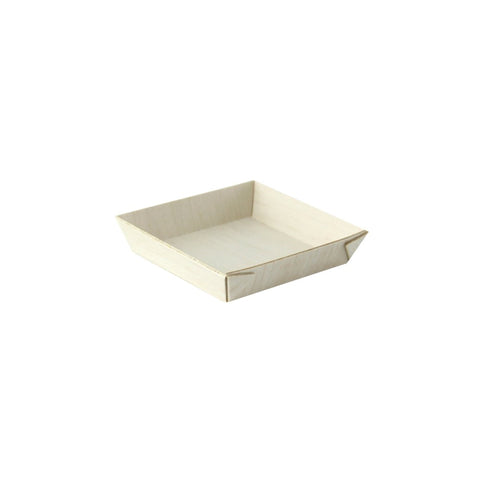 Packnwood Mini Square "Samurai" Wooden Tray 2oz L:2.8in W:2.8in H:0.6in - iFoodservice Online