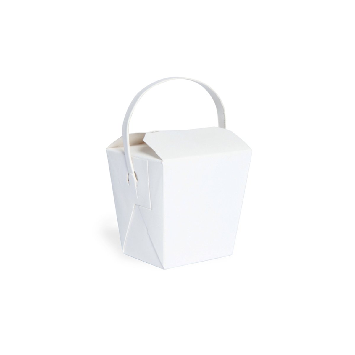 Packnwood Mini White Take Out Box with Handle 8oz L:2.6in W:2.8in H:2.8in - iFoodservice Online