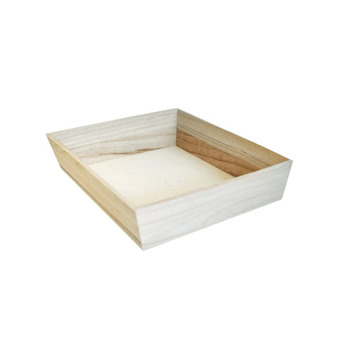 Packnwood NOAH26H Heavy Duty Wooden Tray Top:L:13in W:13in Bottom:L:11in W:11in H:1.5in - iFoodservice Online
