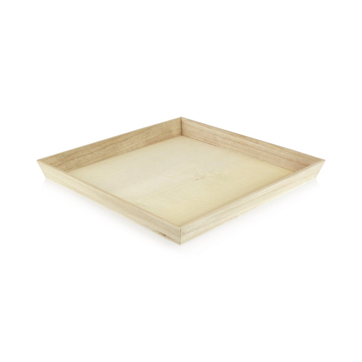 Packnwood NOAH31 Heavy Duty Wooden Tray Top:L:13.75in W:13.75in Bottom:L:12.6in W:12.6in H:1.5in - iFoodservice Online