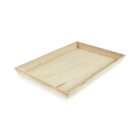 Packnwood NOAH39 Heavy Duty Wooden Tray Top: L:17in W:13in Bottom: L:15.75in W:11.8in H:1.5in - iFoodservice Online