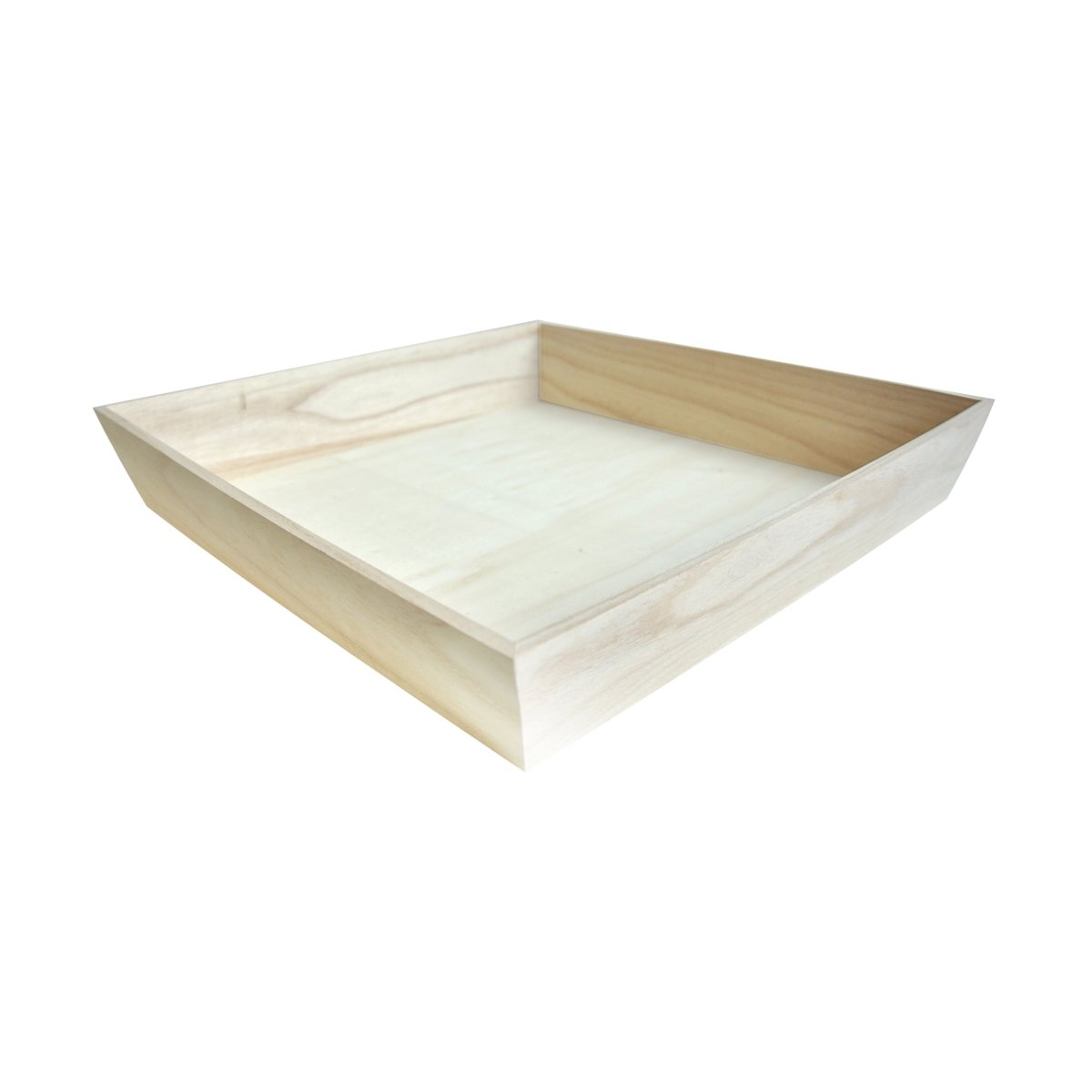 Packnwood NOAH4040H Heavy Duty Wooden Tray Top:L:17.9in W:17.9in Bottom:L:15.9in W:15.9in H:3in - iFoodservice Online