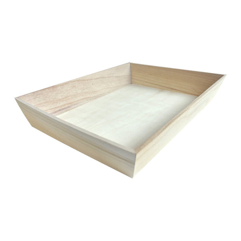 Packnwood NOAH40H Heavy Duty Wooden Tray Top:L:17.9in W:14in Bottom:L:16in W:12in H:3in - iFoodservice Online