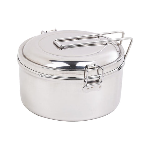 Packnwood Noxbox reusable round stainless steel Lunchbox with stainless steel lid 30oz D:5.5in W:5.51in H:3in - iFoodservice Online
