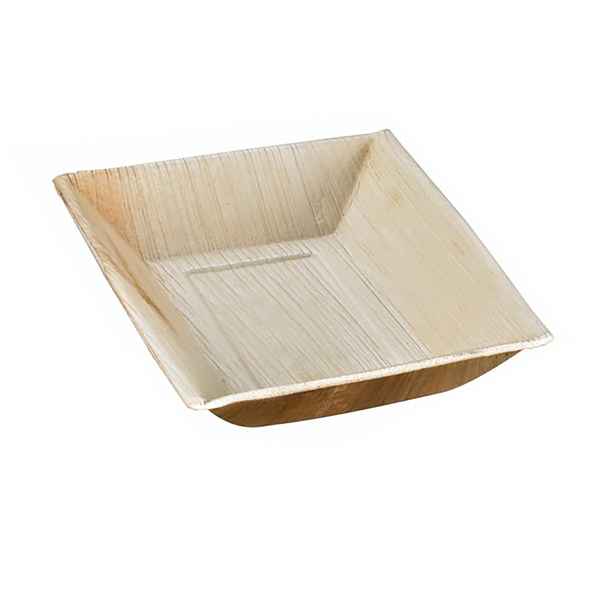 Packnwood Palm Leaf Plate with Square Corners & Slanted Edges 14oz L:7in W:5in H:1.2in - iFoodservice Online