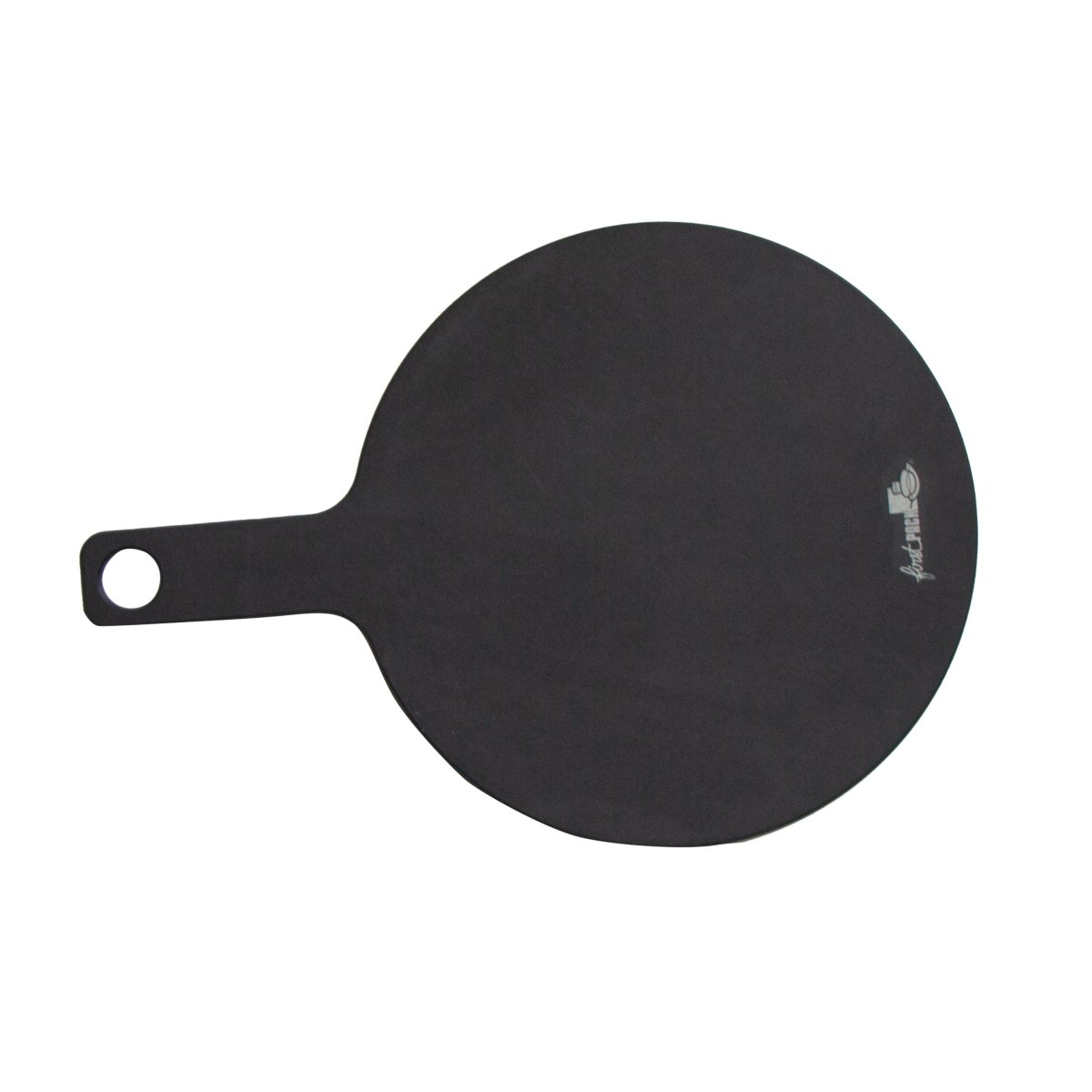 Packnwood Phoenix" Black wood fiber round plank L:11.3in W:8.0in H:0.24in - iFoodservice Online