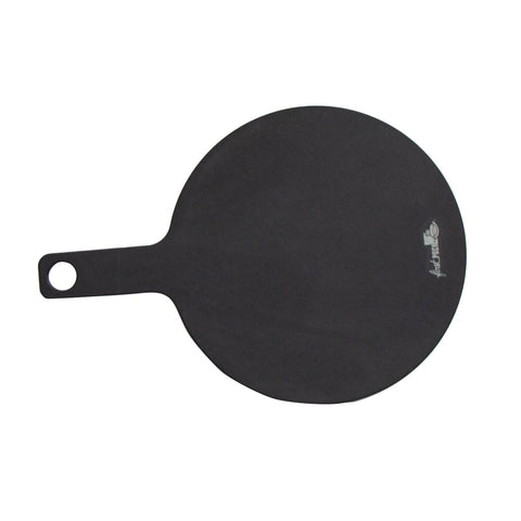 Packnwood Phoenix" Black wood fiber round plank L:11.3in W:8.0in H:0.24in - iFoodservice Online