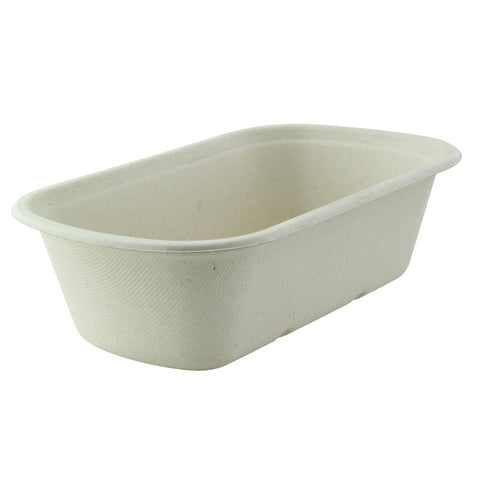 Packnwood Rectangular Brown Sugarcane Container 34oz L:9in W:5.3in H:2.6in - iFoodservice Online