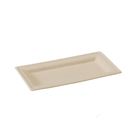 Packnwood Rectangular Brown Sugarcane Plate (No added PFAs) L:10in W:5in - iFoodservice Online