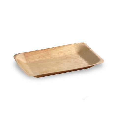Packnwood Rectangular Palm Leaf Tray L:11.02in W:7.08in H:0.59in - iFoodservice Online