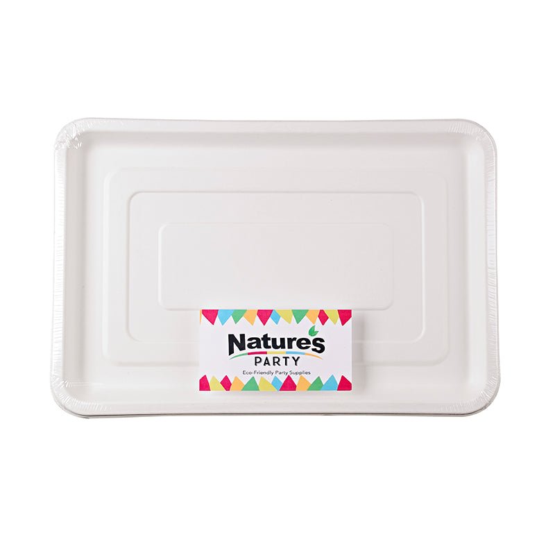 Packnwood Rectangular sugarcane fibre catering tray L:17.91in W:12.01in - iFoodservice Online