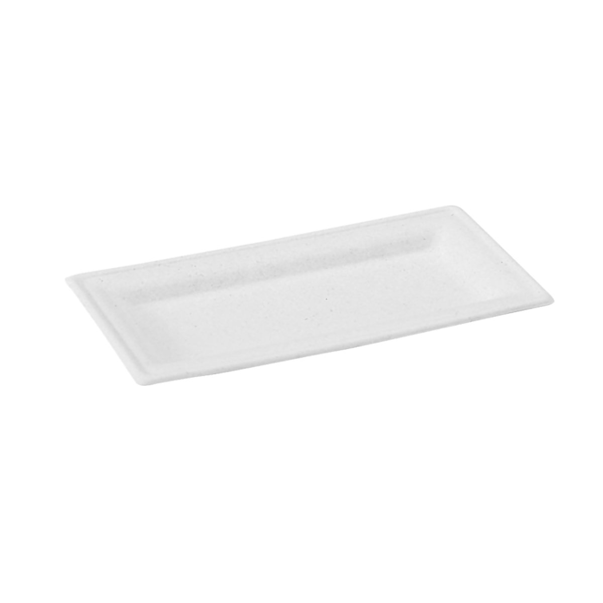 Packnwood Rectangular White Sugarcane Plate (No added PFAs) L:10 W:5in - iFoodservice Online