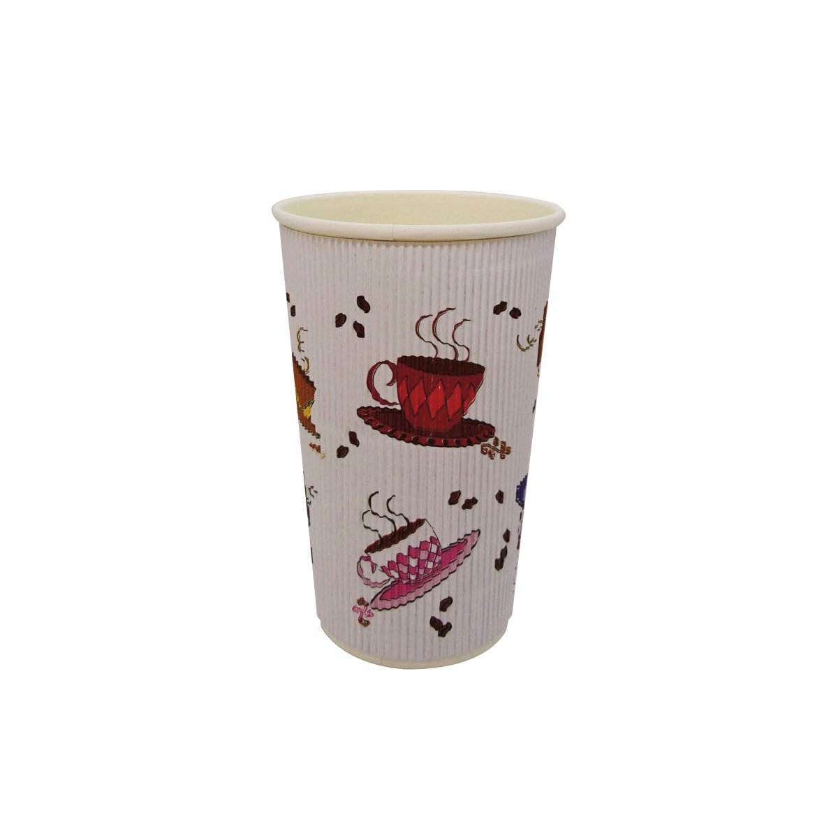 Packnwood Rippled Teacup Design Cup 16oz D:3.5in H:5.4in - iFoodservice Online