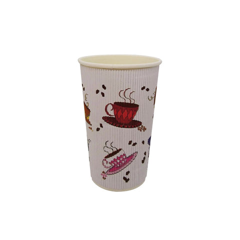 Packnwood Rippled Teacup Design Cup 16oz D:3.5in H:5.4in - iFoodservice Online