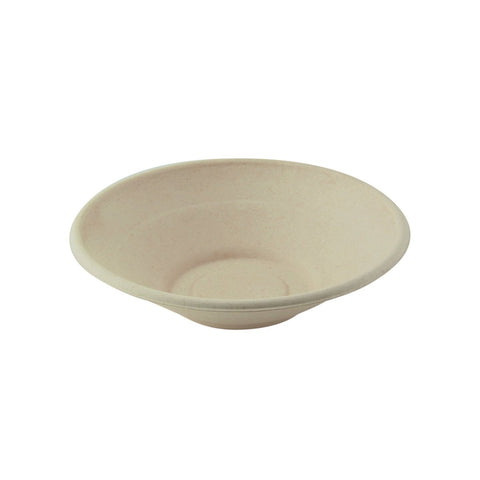 Packnwood Round Brown Sugarcane Bowl (No added PFAs) 24oz D:7.7in H:2.5in - iFoodservice Online