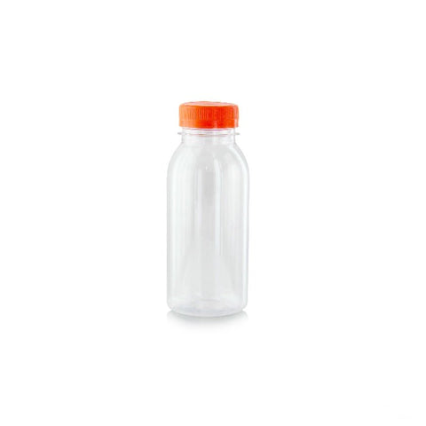 Packnwood Round PET Bottle With Orange Cap 7.8oz - iFoodservice Online