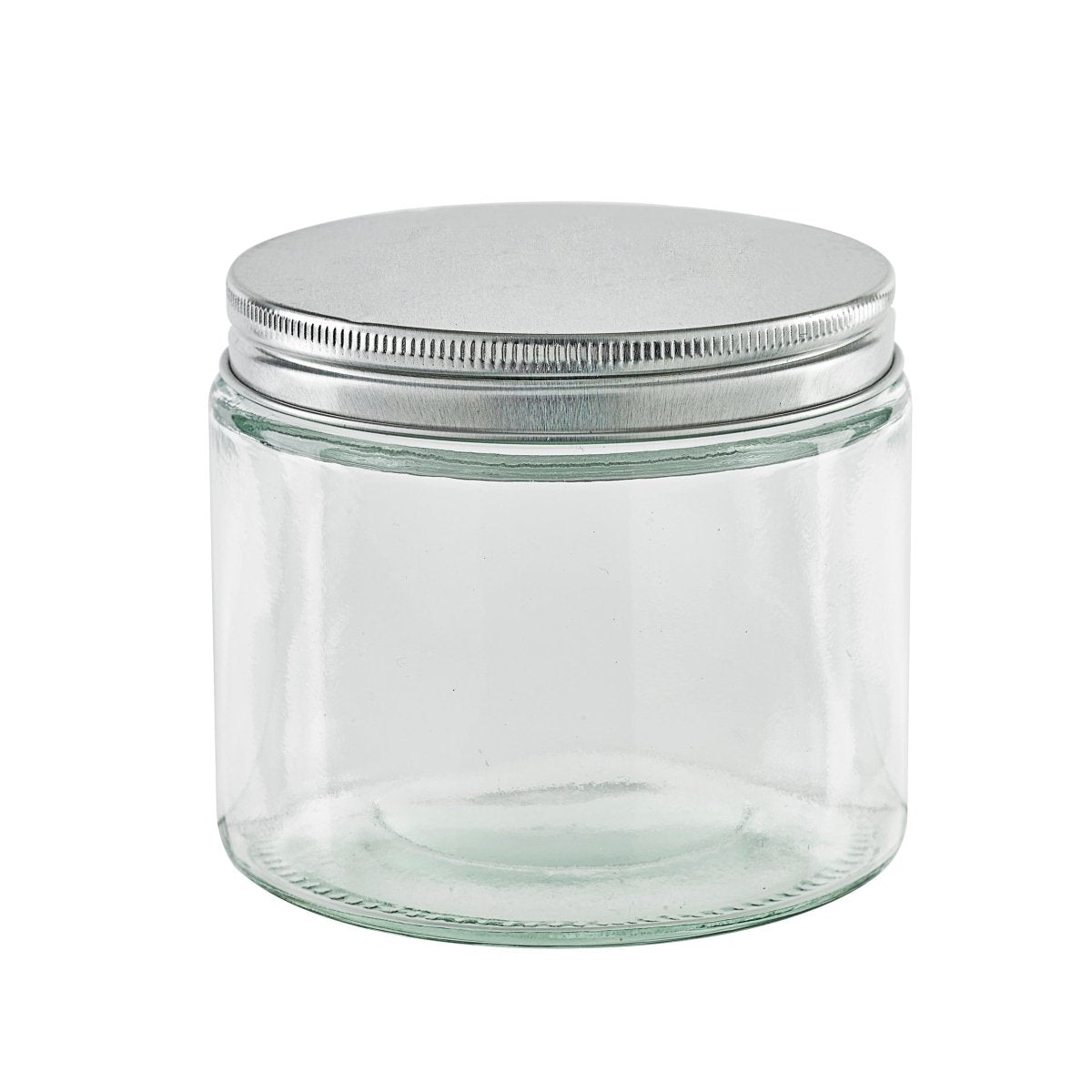 Packnwood Round reusable jar glass with aluminium cap 13oz D:3.46in W:3.66in H:3.18in - iFoodservice Online