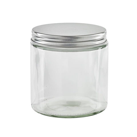 Packnwood Round reusable jar glass with aluminium cap 17oz D:3.46in W:3.66in H:3.89in - iFoodservice Online
