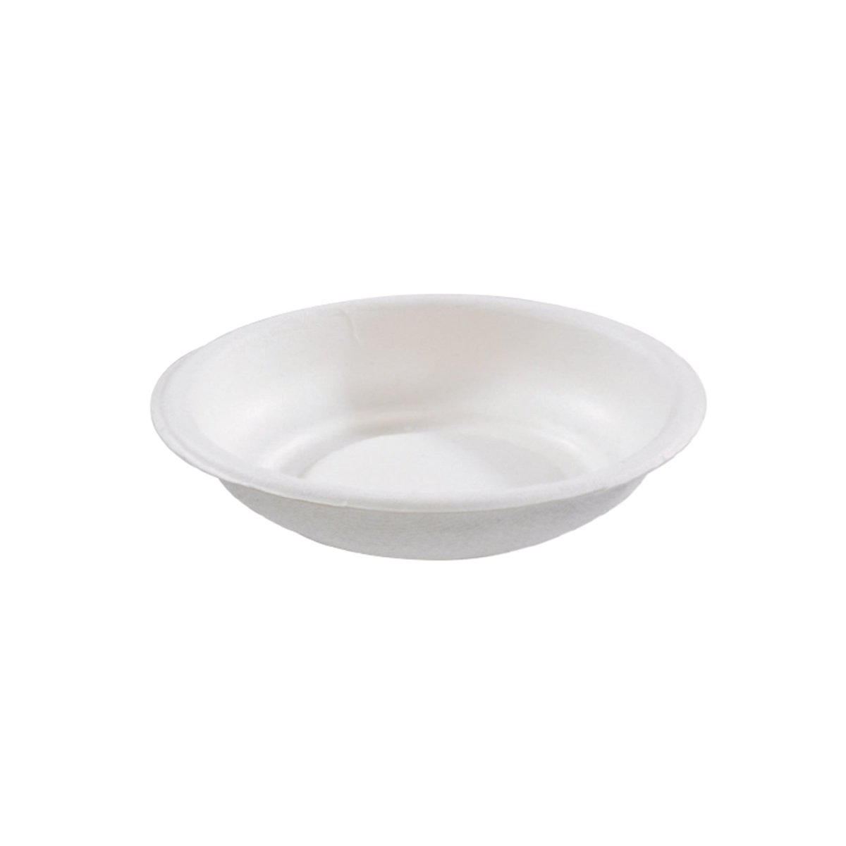 Packnwood Round White Sugarcane Plate 1.75oz D:2.9in H:0.6in - iFoodservice Online