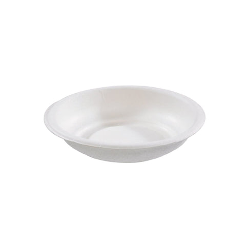 Packnwood Round White Sugarcane Plate 1.75oz D:2.9in H:0.6in - iFoodservice Online