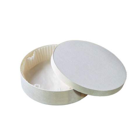 Packnwood Round Wooden Box With Greaseproof Paper For Oven Baking D:6.1in H:1.7in - iFoodservice Online