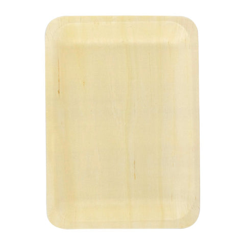 Packnwood SCANDINAVIA Rectangular Wooden tray L:10.4in W:8in H:0.8in - iFoodservice Online
