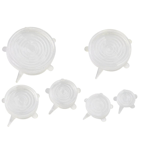 Packnwood Set 6 reusable silicone lids D:2.5in/3.5in/4.3in/5.5in/6.2in/7.7in - iFoodservice Online