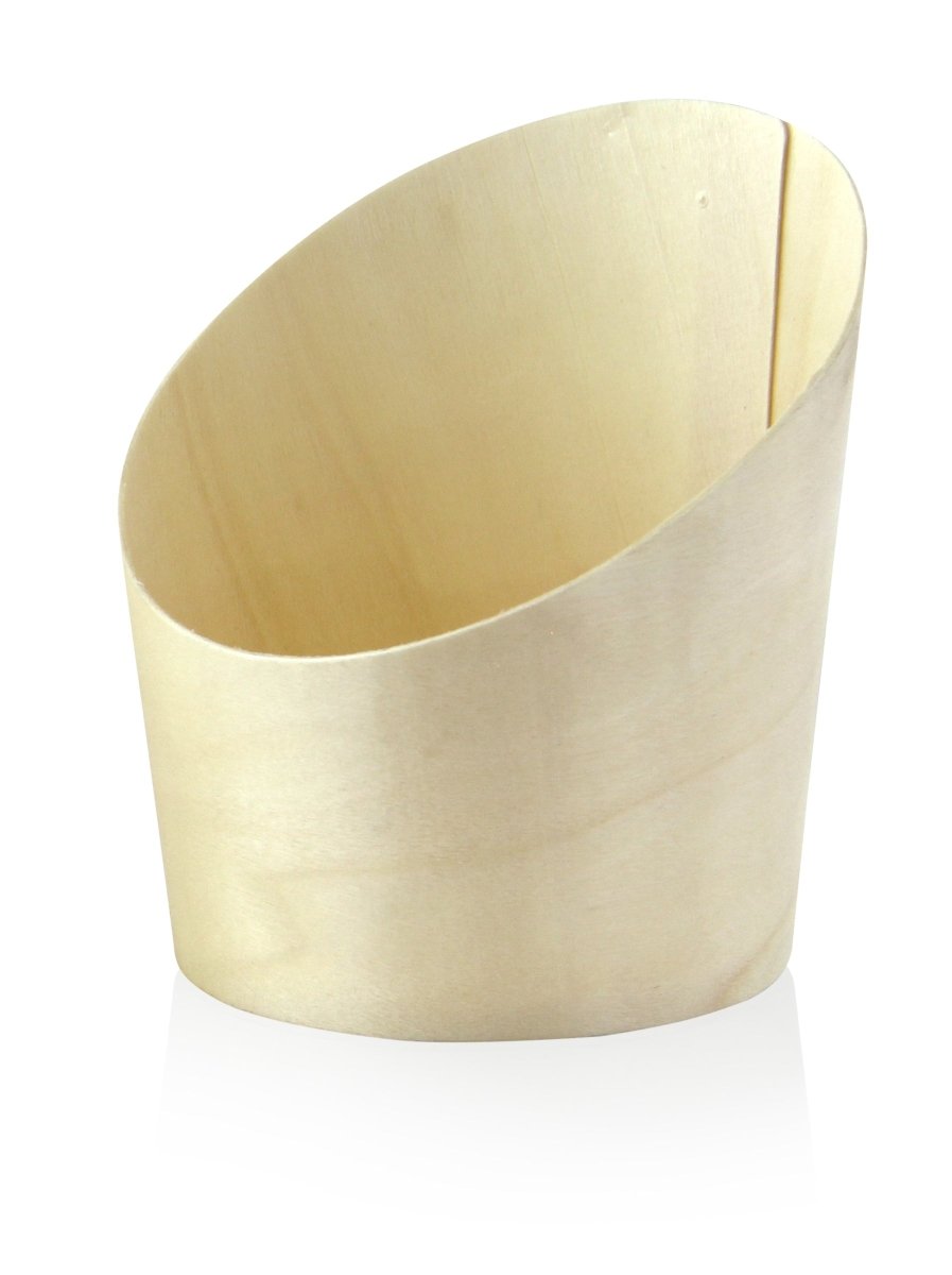 Packnwood Slanted Wood Cup 9.5oz D:3.7in H:4.1in - iFoodservice Online