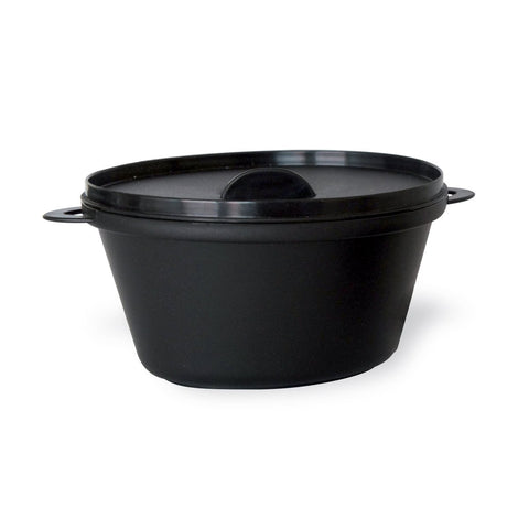 Packnwood Small Black Reusable Casserole Dish with Lid 12oz L:5in W:4in H:3in - iFoodservice Online