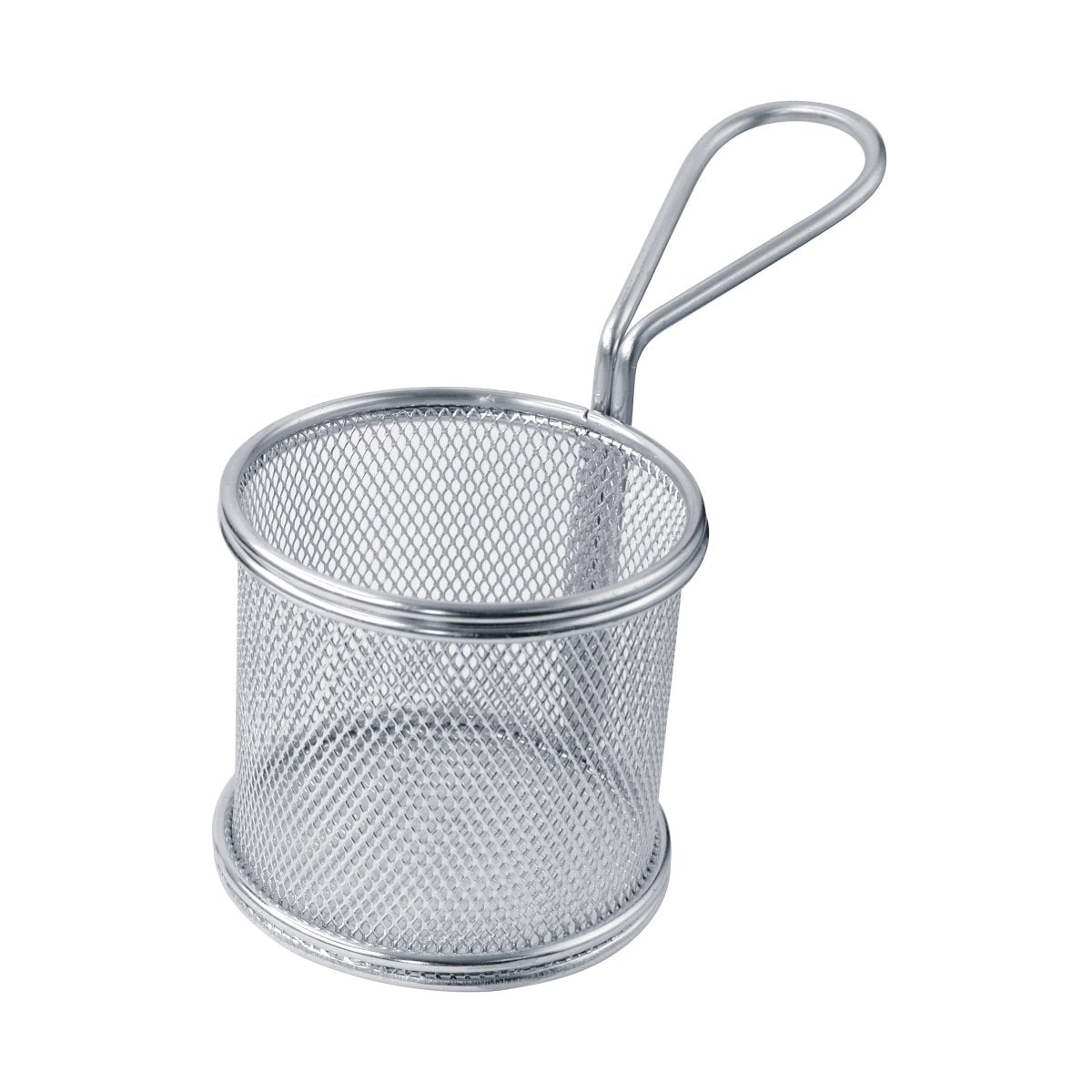 Packnwood Small Round Reusable Stainless Steel Fryer Basket 9oz D:3.2in H:3.3in - iFoodservice Online