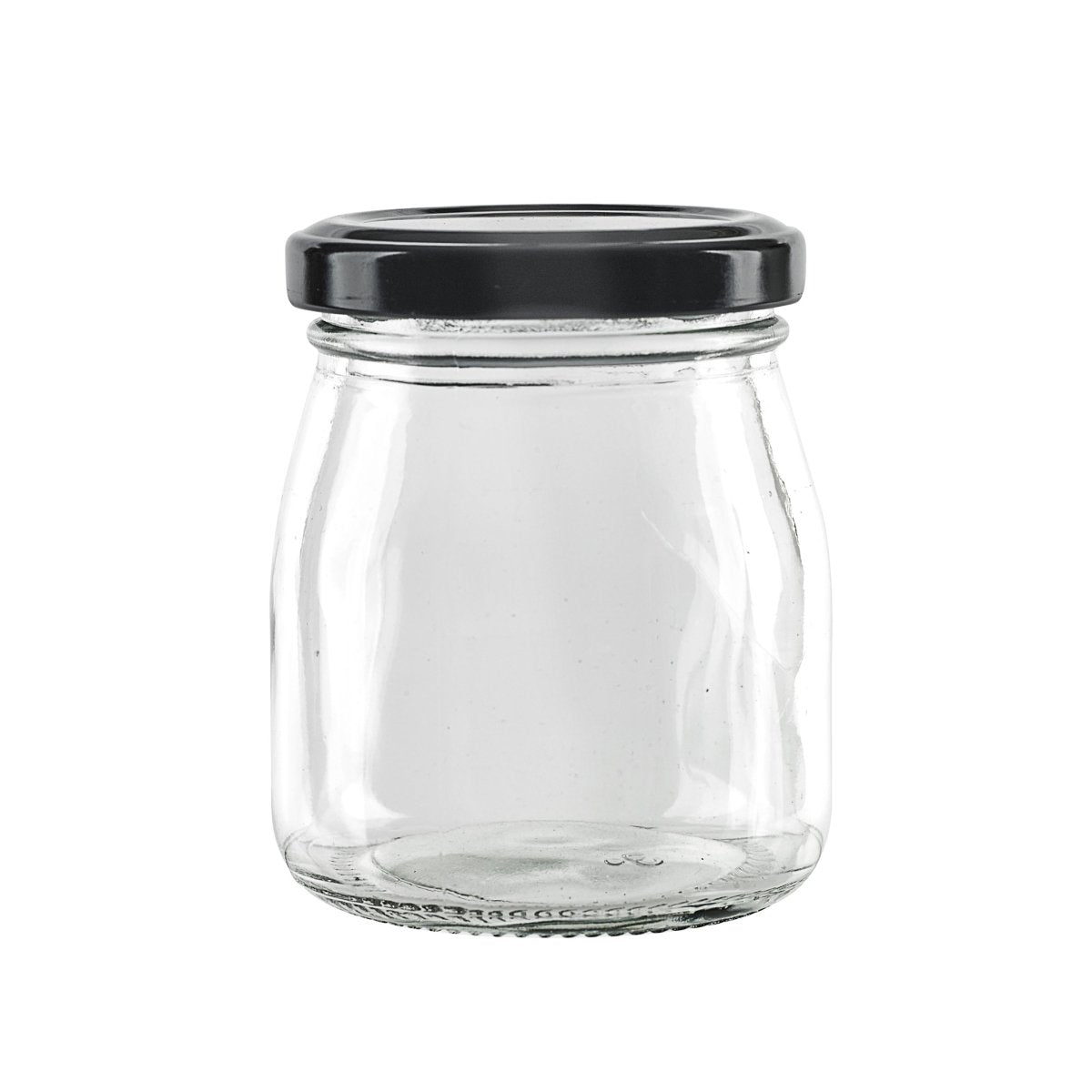 Packnwood Smooth pudding jar with twist cap (Black Reusable cap) 5oz D:2.36in W:2.55in H:3.14in - iFoodservice Online
