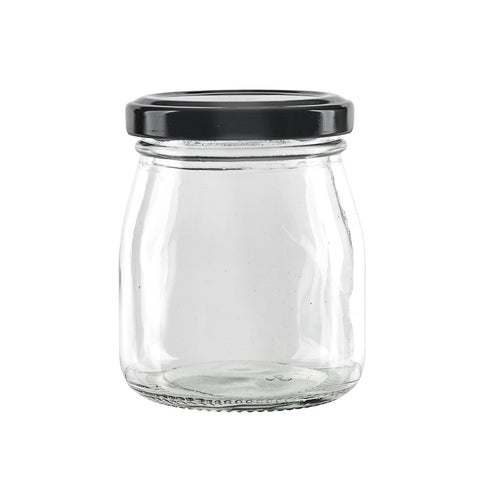Packnwood Smooth pudding jar with twist cap (Black Reusable cap) 5oz D:2.36in W:2.55in H:3.14in - iFoodservice Online