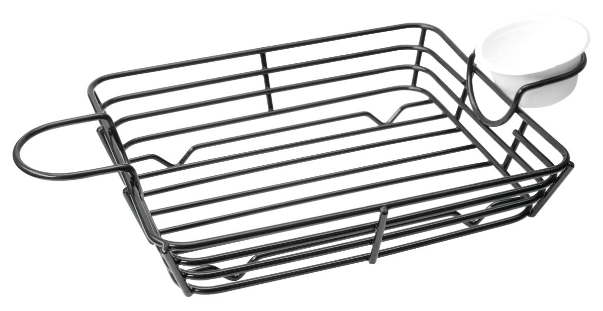 Packnwood Square Basket with Integrated Reusable Ramekin Holders L:12.2in W:7.1in H:1.6in - iFoodservice Online