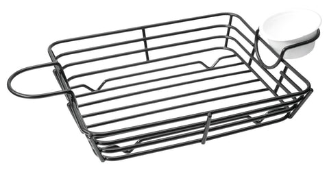 Packnwood Square Basket with Integrated Reusable Ramekin Holders L:12.2in W:7.1in H:1.6in - iFoodservice Online