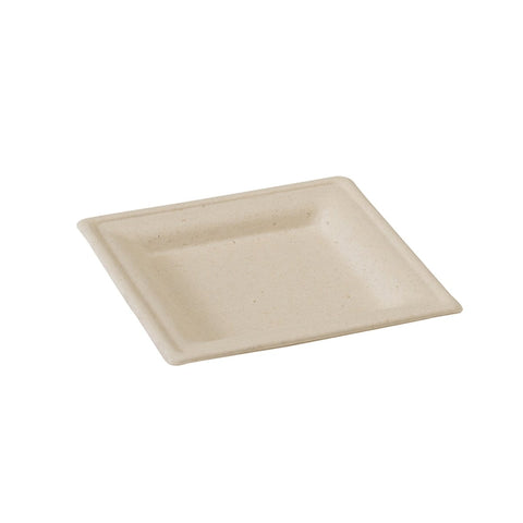 Packnwood Square Brown Sugarcane Plate L:6.2in W:6.2in H:0.6in - iFoodservice Online